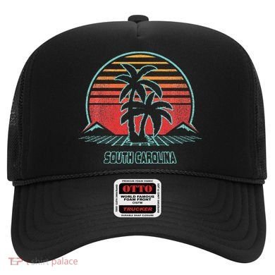 South Carolina Retro Palm Tree Beach 80s Style Hat