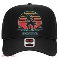 South Carolina Retro Palm Tree Beach 80s Style Hat thumb 0