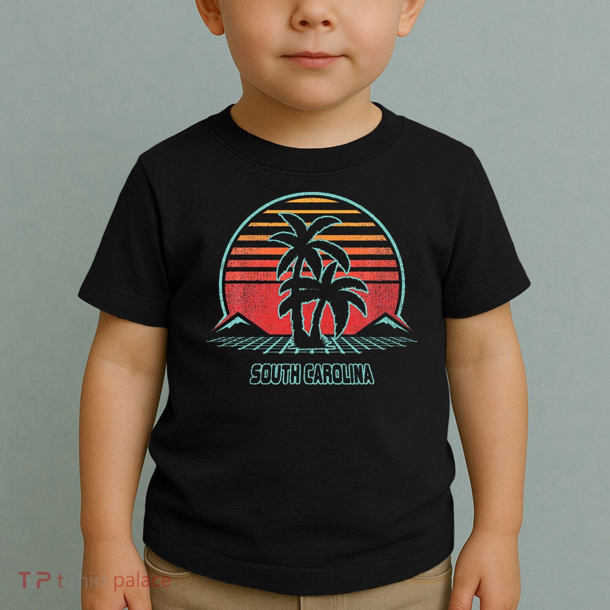 South Carolina Retro Palm Tree Beach 80s Style Toddler T-Shirt
