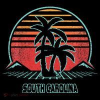 South Carolina Retro Palm Tree Beach 80s Style Women's T-Shirt thumb 6
