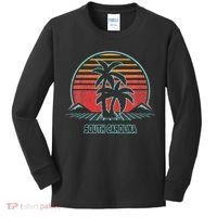 South Carolina Retro Palm Tree Beach 80s Style Kids Long Sleeve Shirt thumb 0