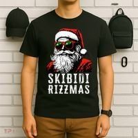 S.K.I.B.I.D.I Christmas Rizz Santa Claus Charisma Cool T-Shirt thumb 6