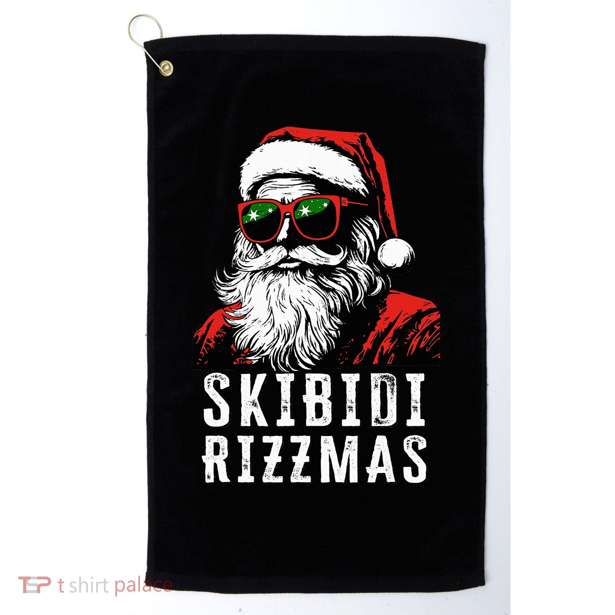 S.K.I.B.I.D.I Christmas Rizz Santa Claus Charisma Cool Golf Towel