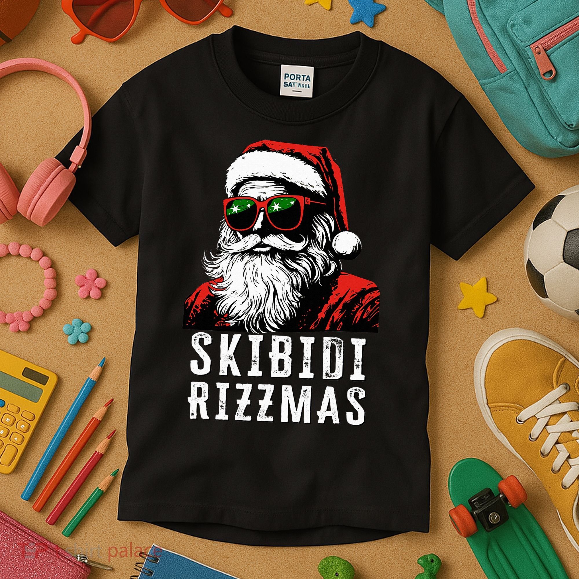 S.K.I.B.I.D.I Christmas Rizz Santa Claus Charisma Cool Kids T-Shirt