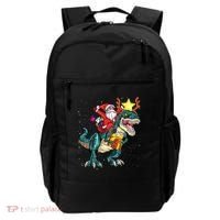 Santa Claus Riding Dinosaur T Rex Christmas Ugly Xmas Boys Backpack thumb 0
