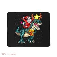 Santa Claus Riding Dinosaur T Rex Christmas Ugly Xmas Boys Mousepad thumb 0