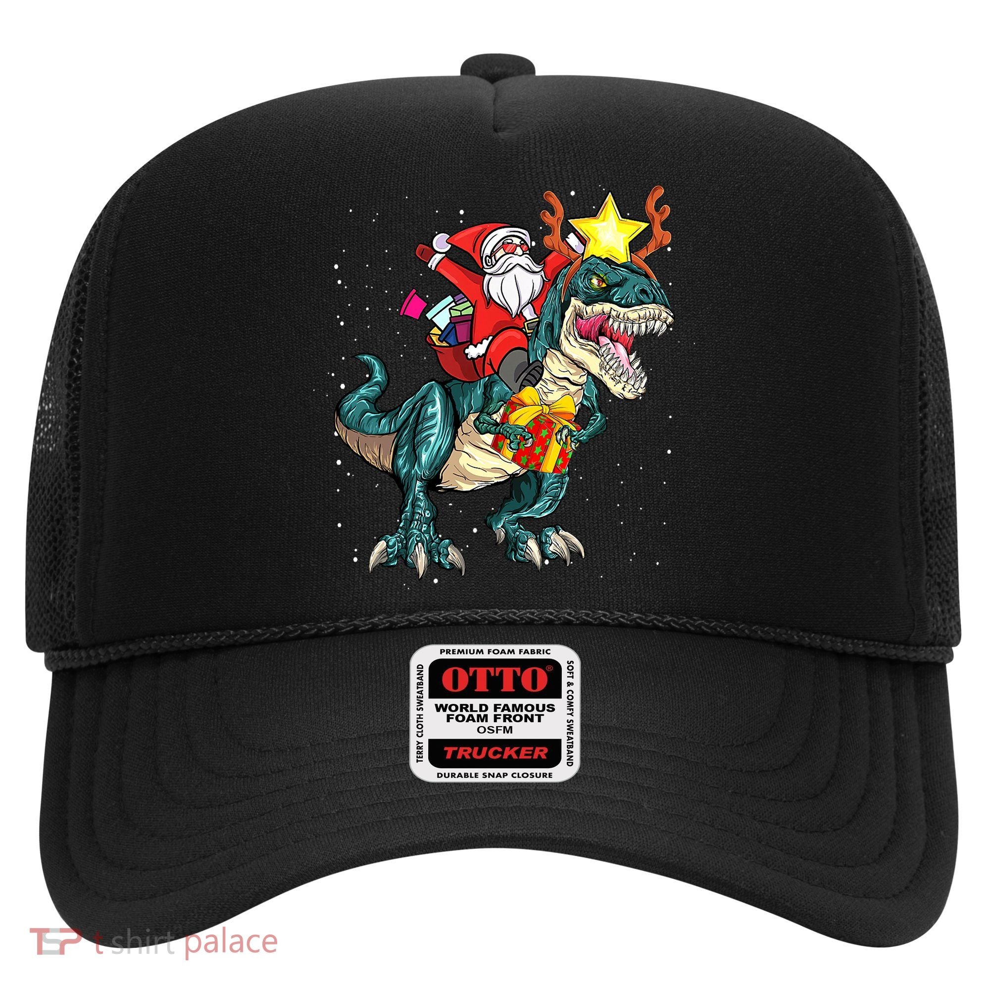 Santa Claus Riding Dinosaur T Rex Christmas Ugly Xmas Boys Hat