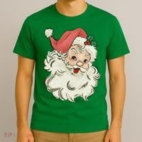 Super Cute Retro Santa Claus Vintage Christmas Gift T-Shirt thumb 3