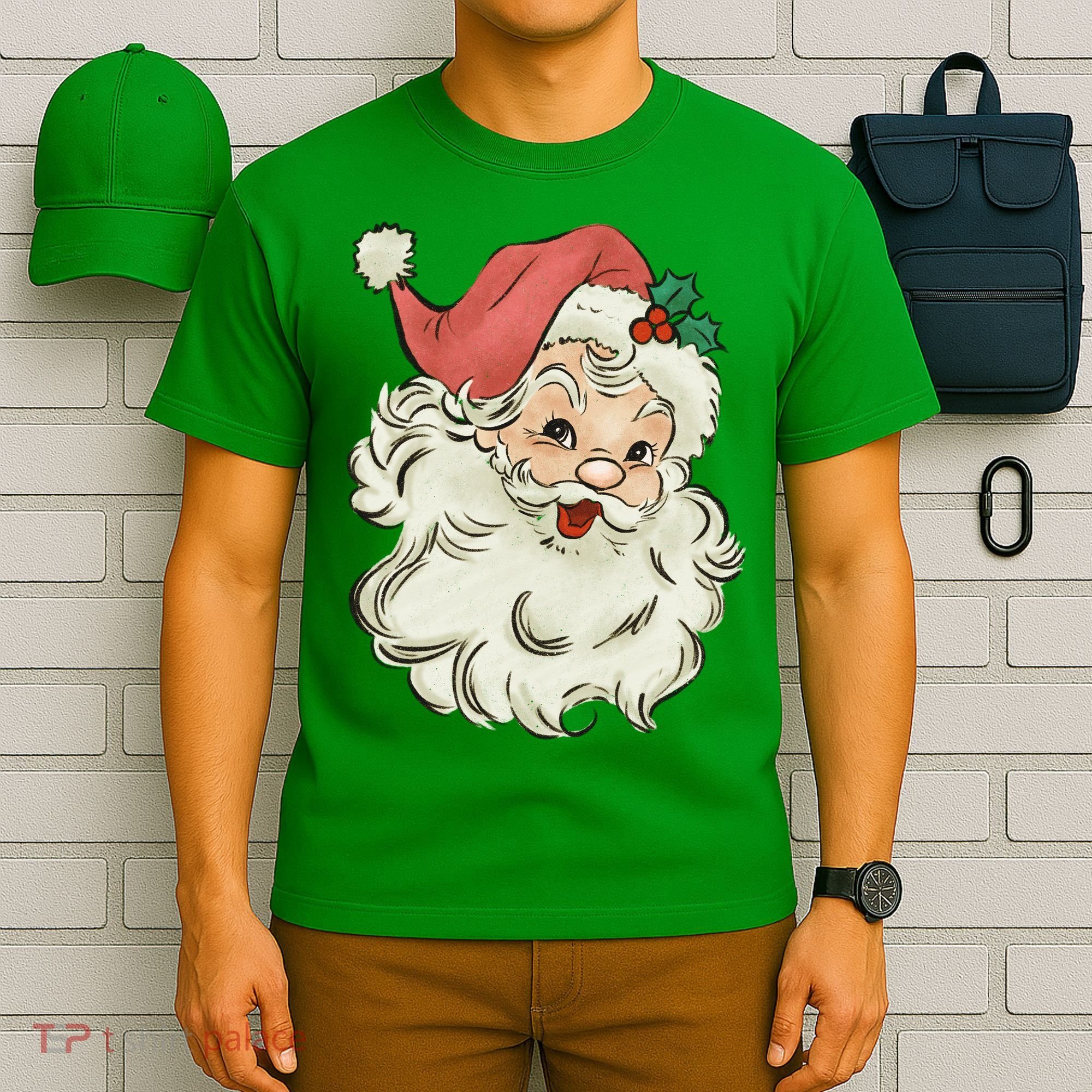 Super Cute Retro Santa Claus Vintage Christmas Gift T-Shirt
