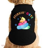 Stinkin Cute Rainbow Poop Unicorn Emoji Doggie Tank thumb 0