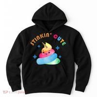 Stinkin Cute Rainbow Poop Unicorn Emoji Hoodie thumb 0