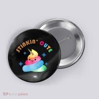 Stinkin Cute Rainbow Poop Unicorn Emoji Button thumb 0
