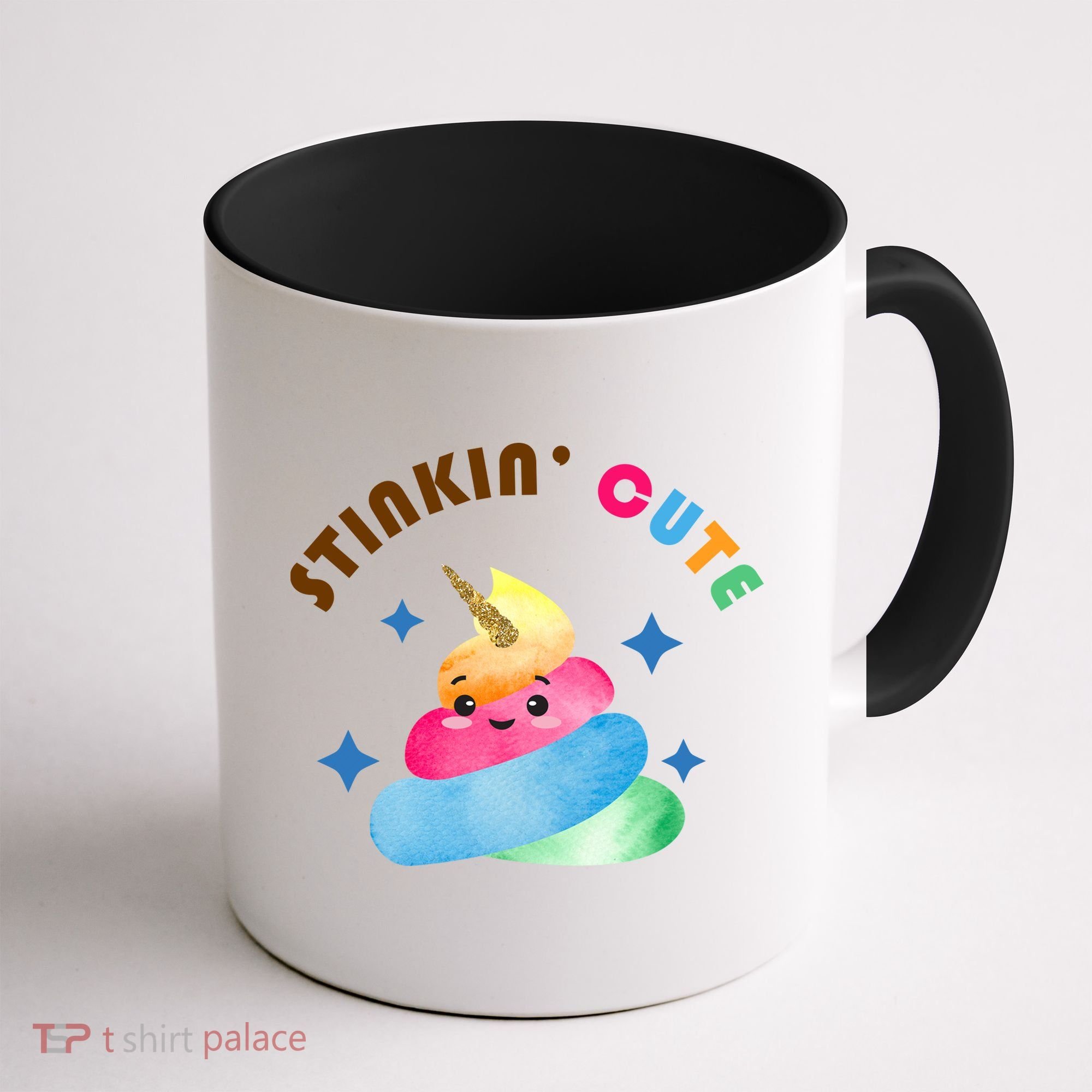 Stinkin Cute Rainbow Poop Unicorn Emoji Coffee Mug