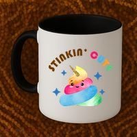 Stinkin Cute Rainbow Poop Unicorn Emoji Coffee Mug thumb 2