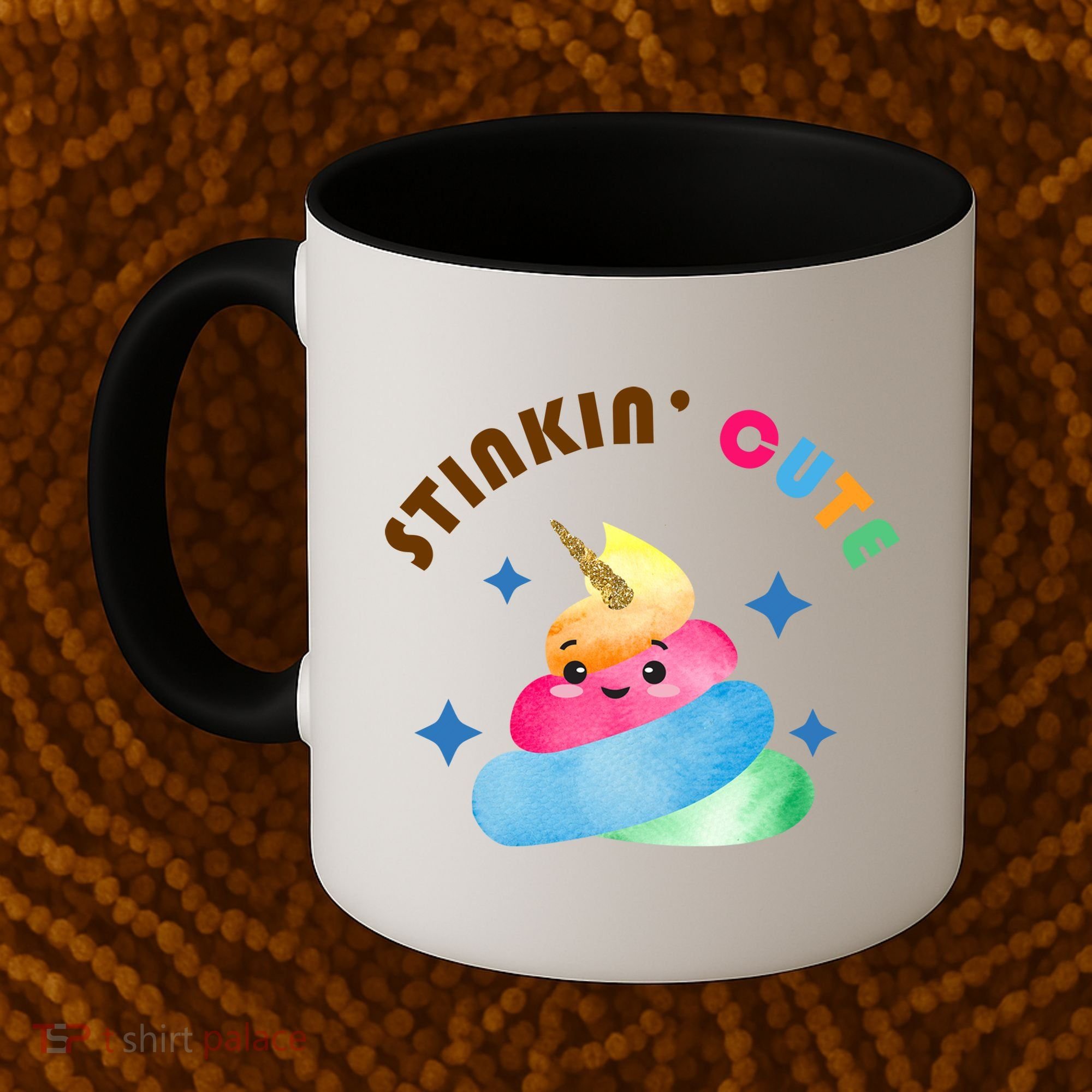 Stinkin Cute Rainbow Poop Unicorn Emoji Coffee Mug