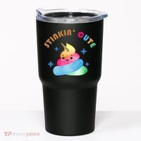 Stinkin Cute Rainbow Poop Unicorn Emoji Tumbler thumb 0