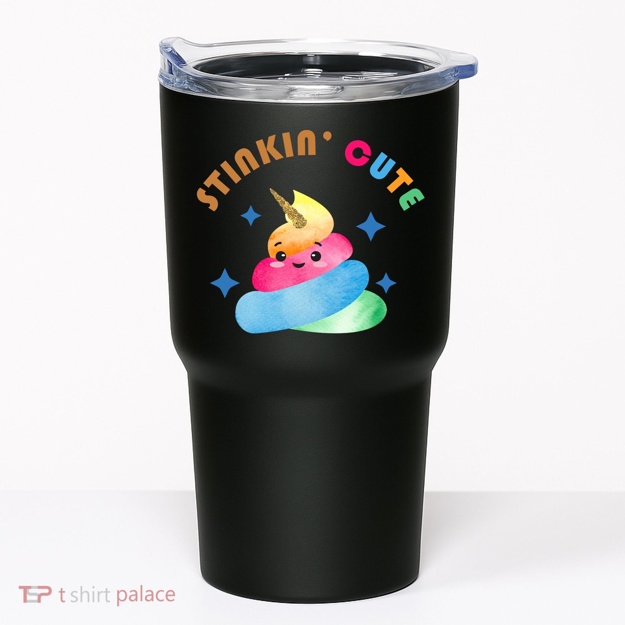 Stinkin Cute Rainbow Poop Unicorn Emoji Tumbler