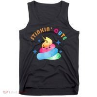 Stinkin Cute Rainbow Poop Unicorn Emoji Tank Top thumb 0