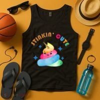 Stinkin Cute Rainbow Poop Unicorn Emoji Tank Top thumb 4