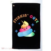 Stinkin Cute Rainbow Poop Unicorn Emoji Golf Towel thumb 0