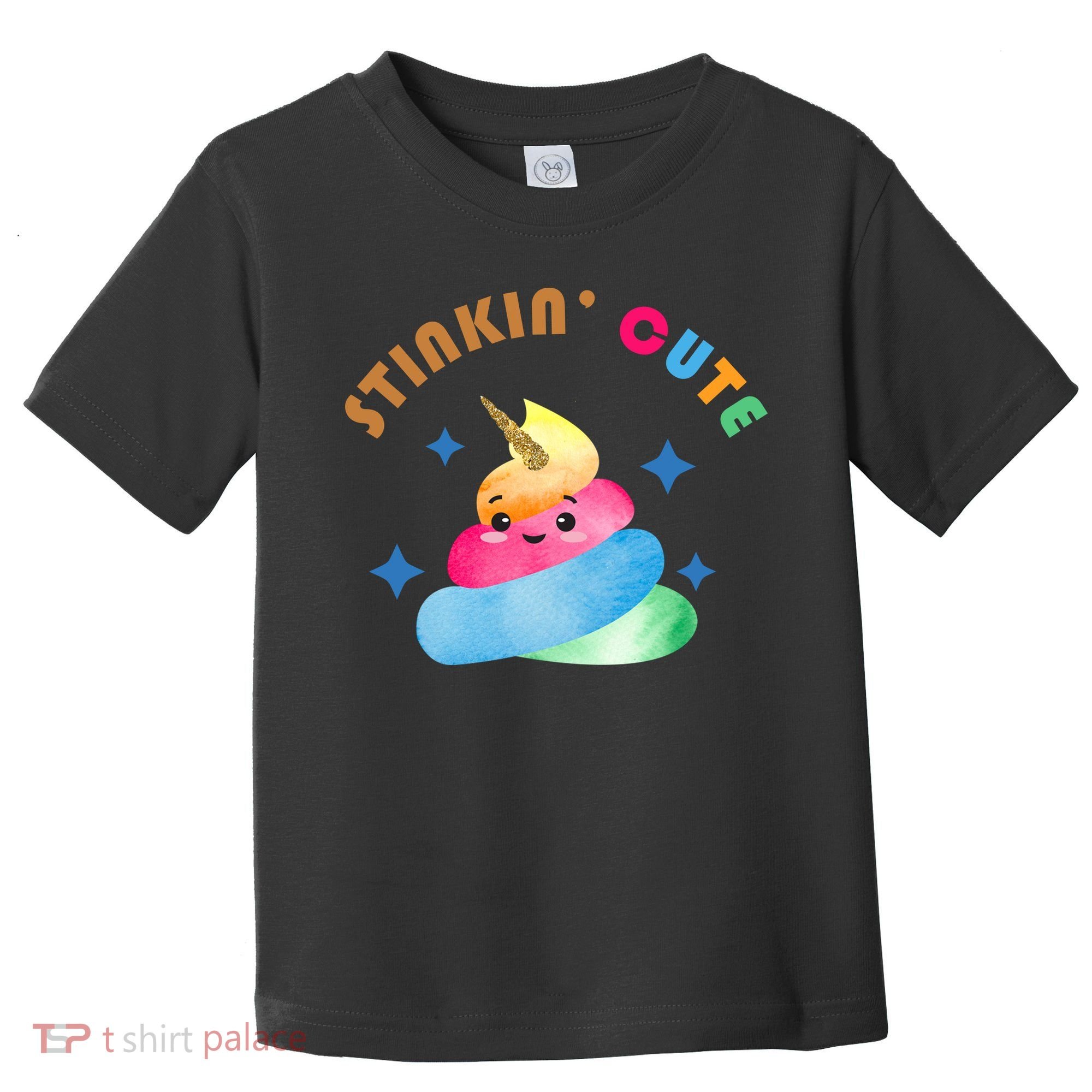 Stinkin Cute Rainbow Poop Unicorn Emoji Toddler T-Shirt