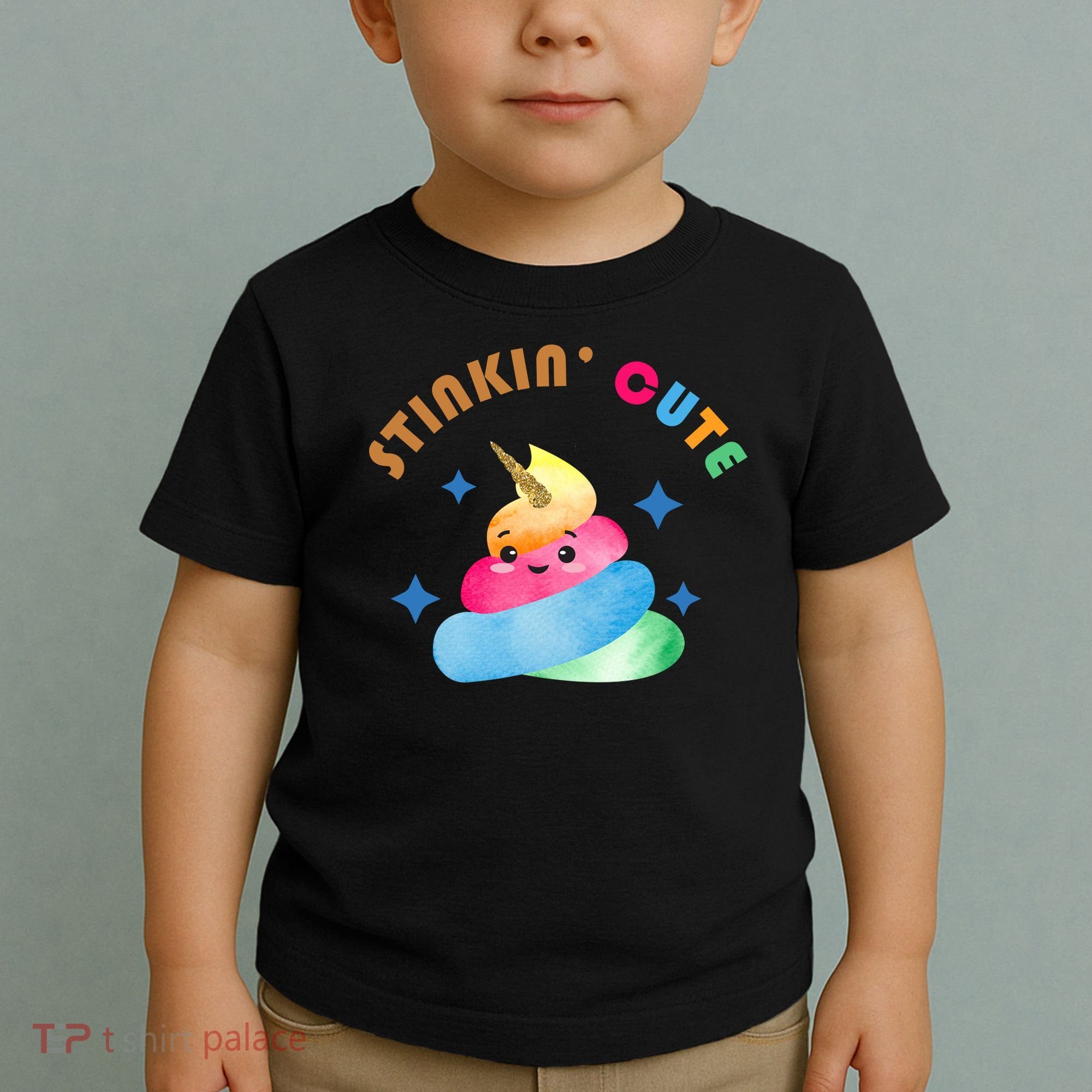 Stinkin Cute Rainbow Poop Unicorn Emoji Toddler T-Shirt