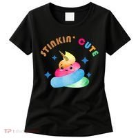 Stinkin Cute Rainbow Poop Unicorn Emoji Women's T-Shirt thumb 0