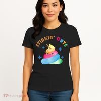 Stinkin Cute Rainbow Poop Unicorn Emoji Women's T-Shirt thumb 4