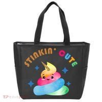 Stinkin Cute Rainbow Poop Unicorn Emoji Tote Bag thumb 0