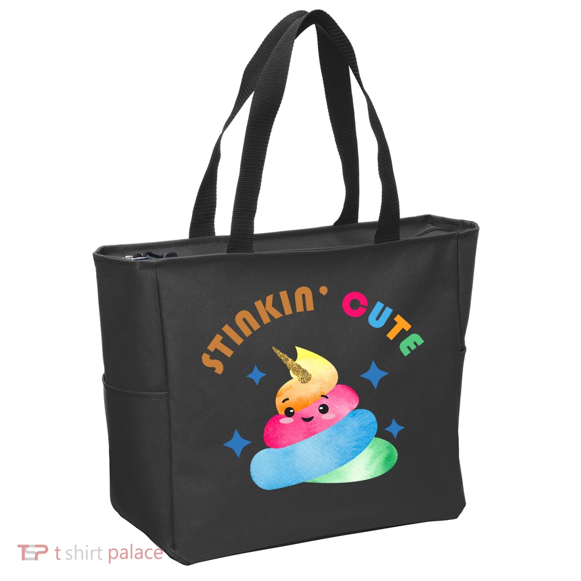 Stinkin Cute Rainbow Poop Unicorn Emoji Tote Bag