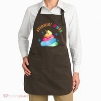 Stinkin Cute Rainbow Poop Unicorn Emoji Apron thumb 2