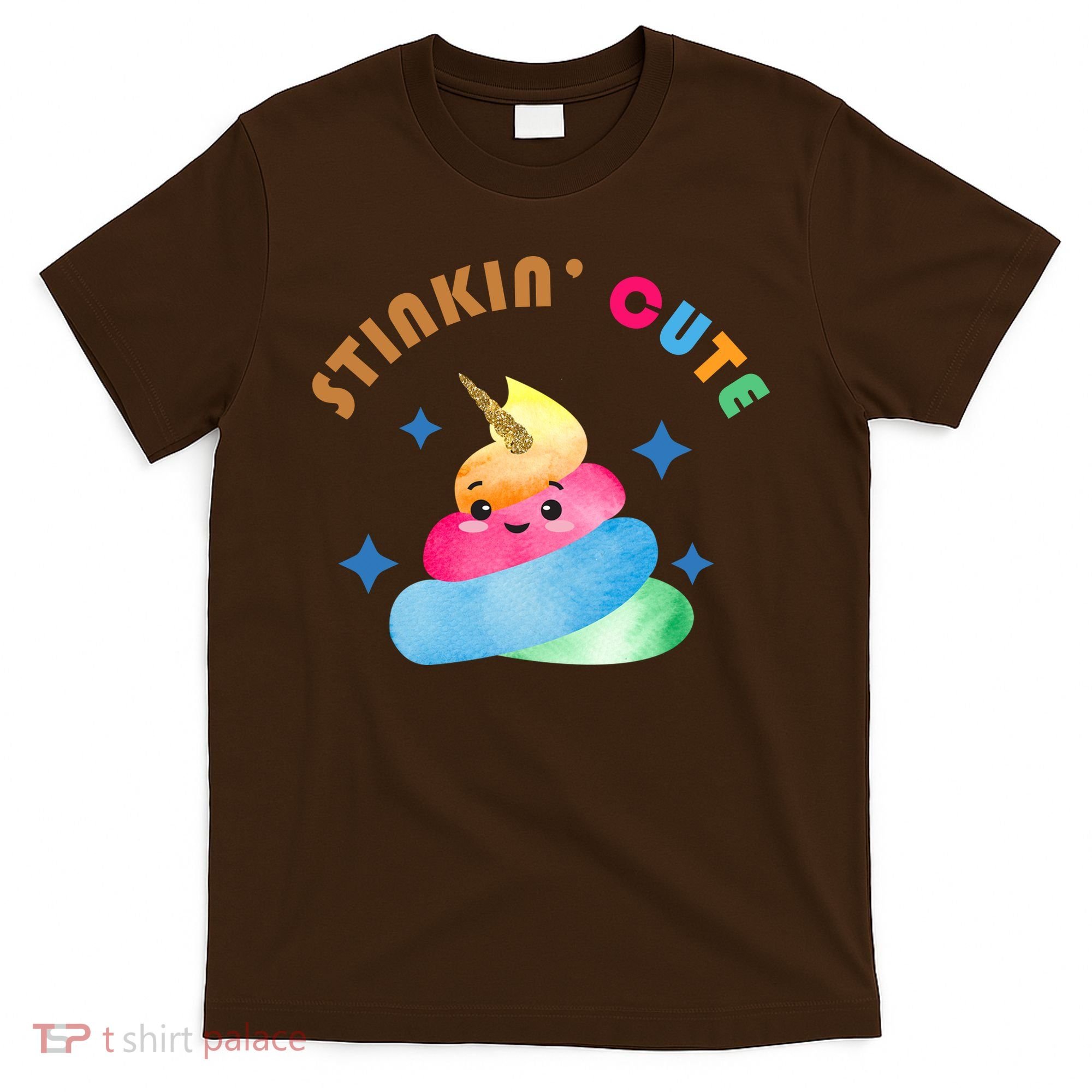 Stinkin Cute Rainbow Poop Unicorn Emoji T-Shirt