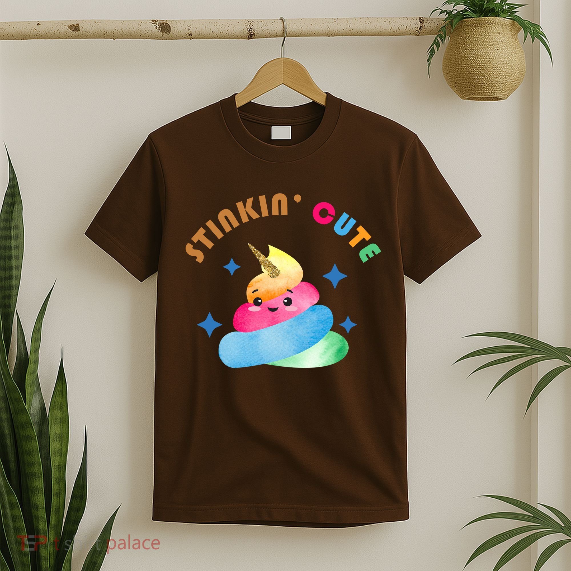 Stinkin Cute Rainbow Poop Unicorn Emoji T-Shirt