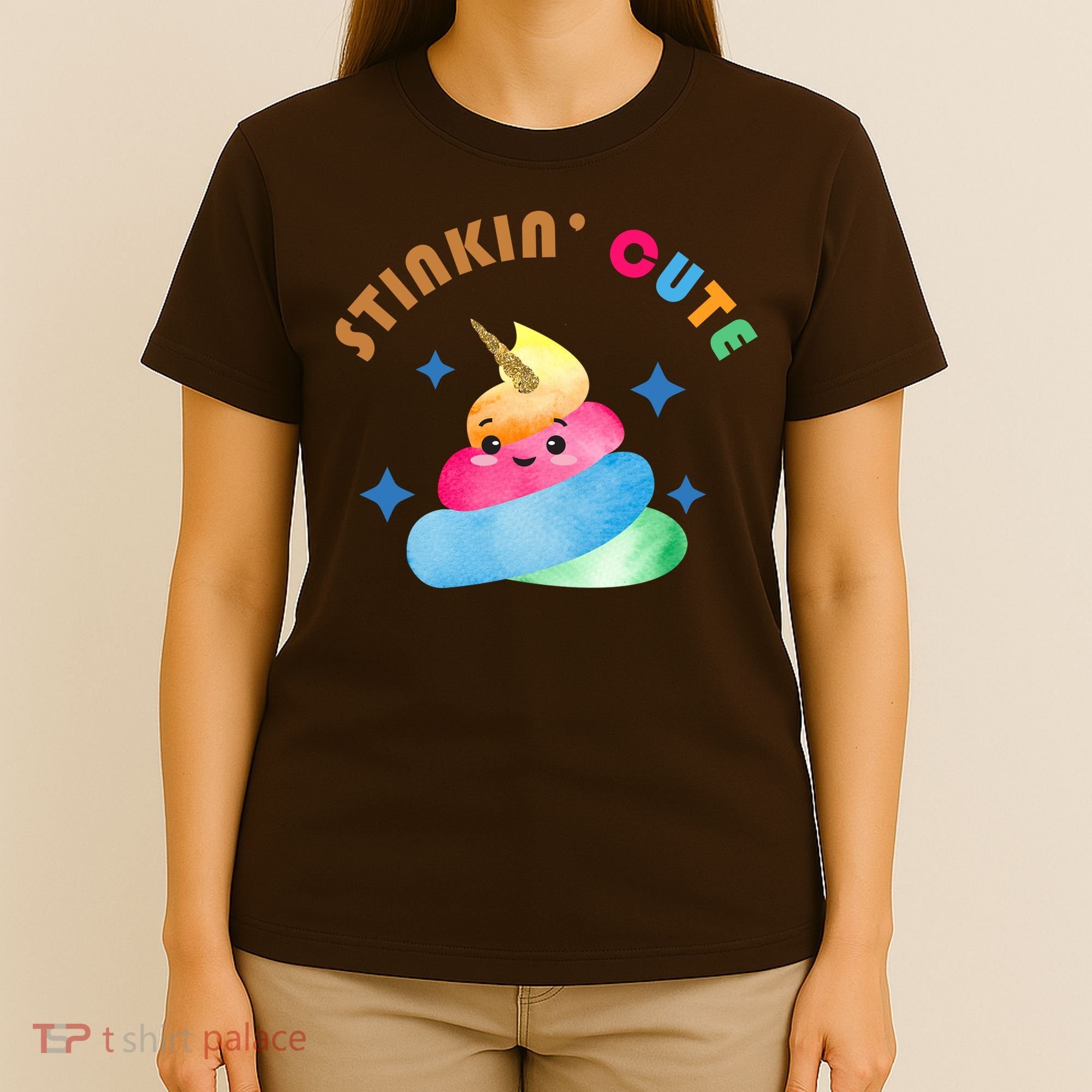 Stinkin Cute Rainbow Poop Unicorn Emoji T-Shirt