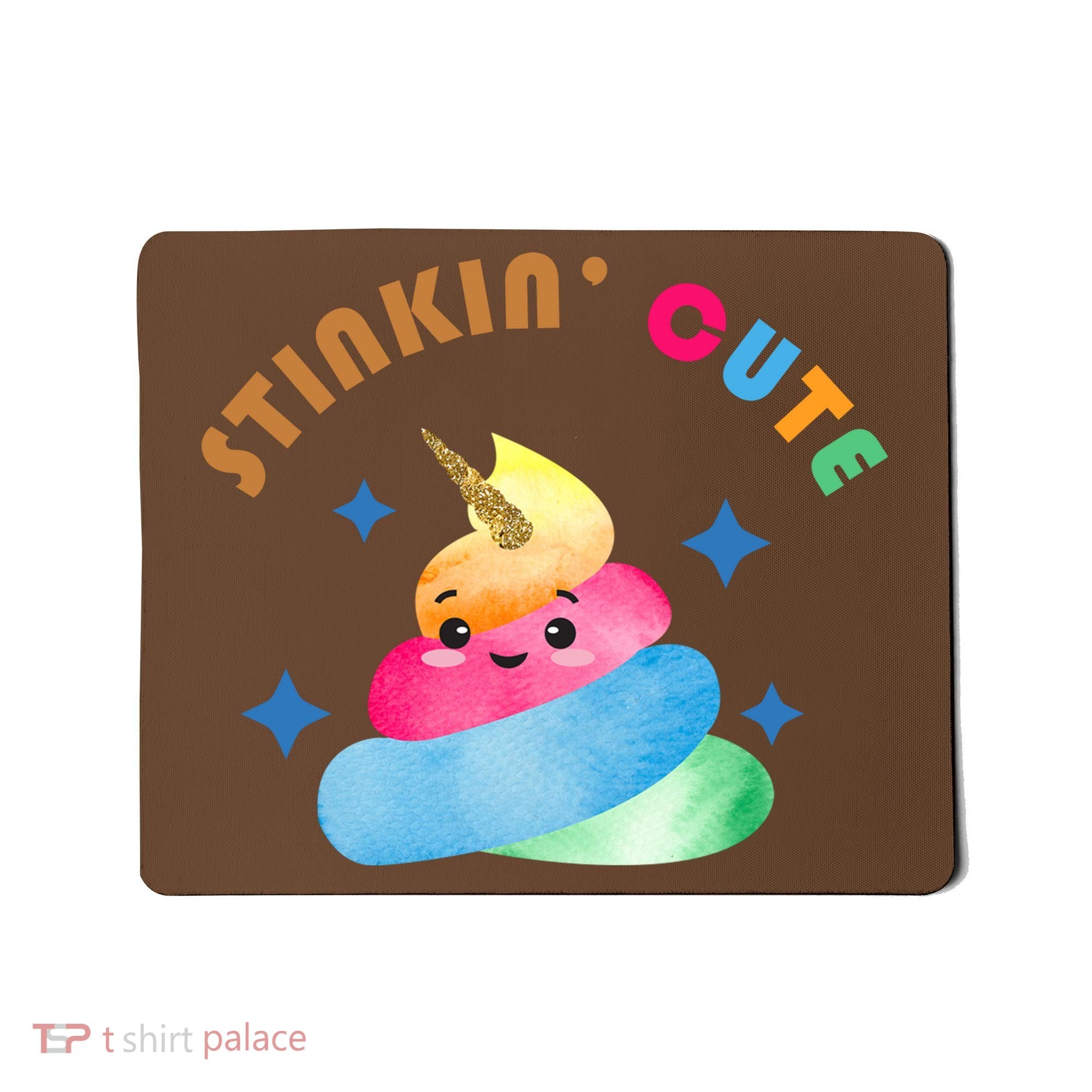 Stinkin Cute Rainbow Poop Unicorn Emoji Mousepad