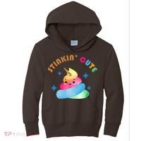 Stinkin Cute Rainbow Poop Unicorn Emoji Kids Hoodie thumb 0