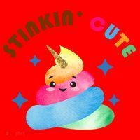Stinkin Cute Rainbow Poop Unicorn Emoji Santa Hat thumb 1