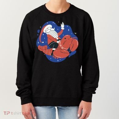 Santa Claus Riding Lobster Women's Sweatshirt