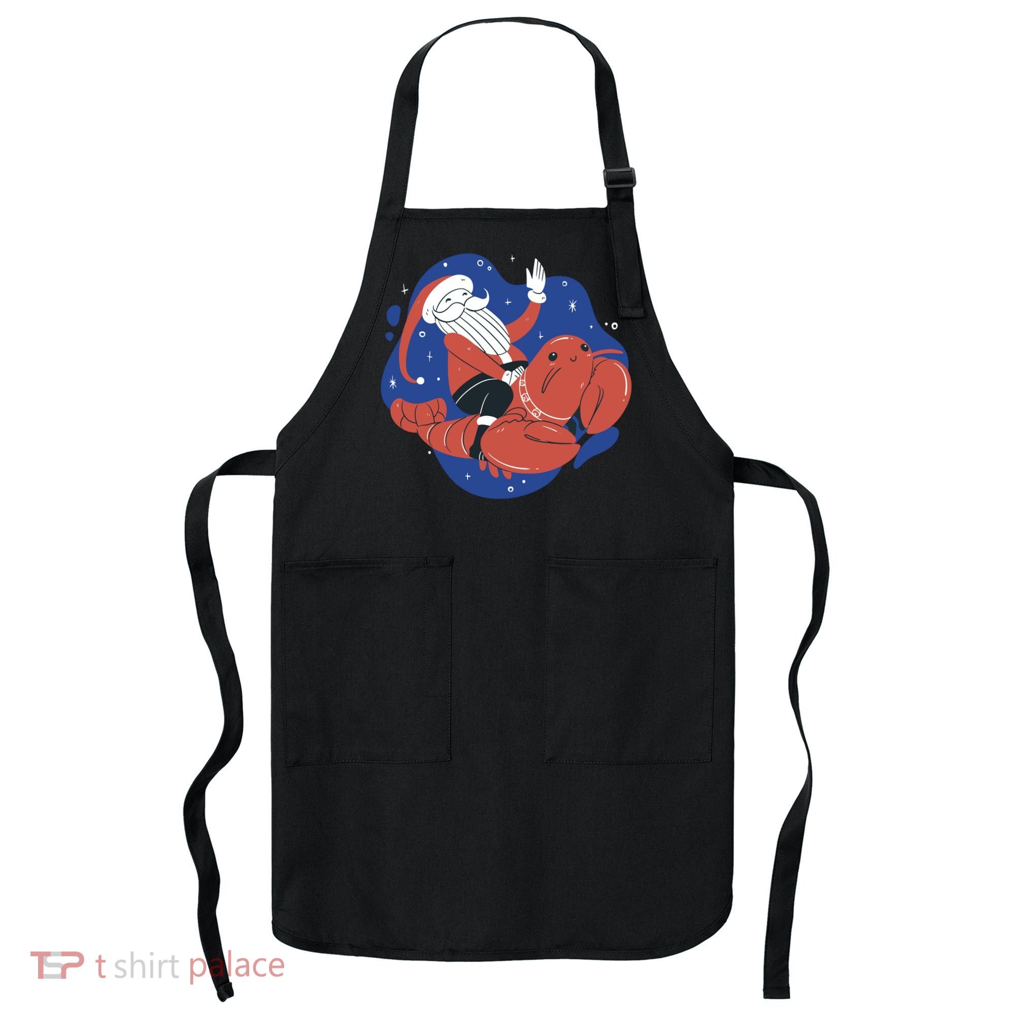 Santa Claus Riding Lobster Apron