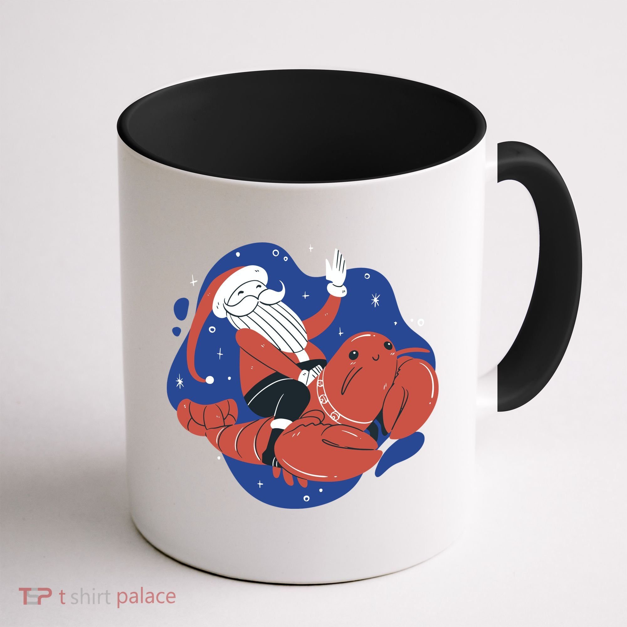 Santa Claus Riding Lobster Coffee Mug