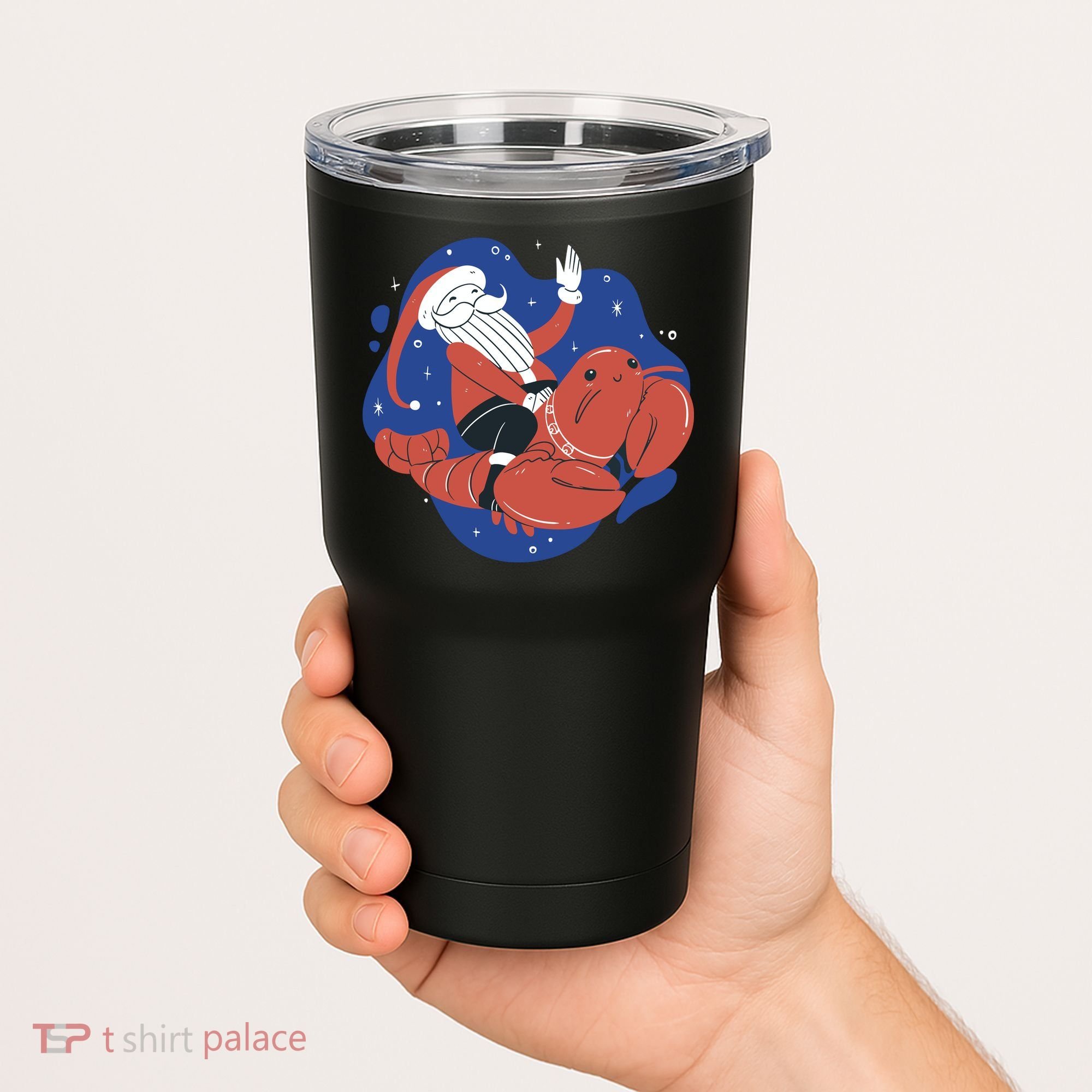 Santa Claus Riding Lobster Tumbler