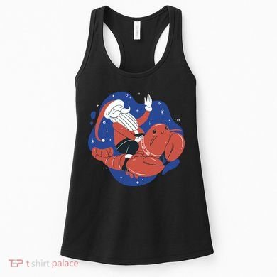 Santa Claus Riding Lobster Women's Tank Top