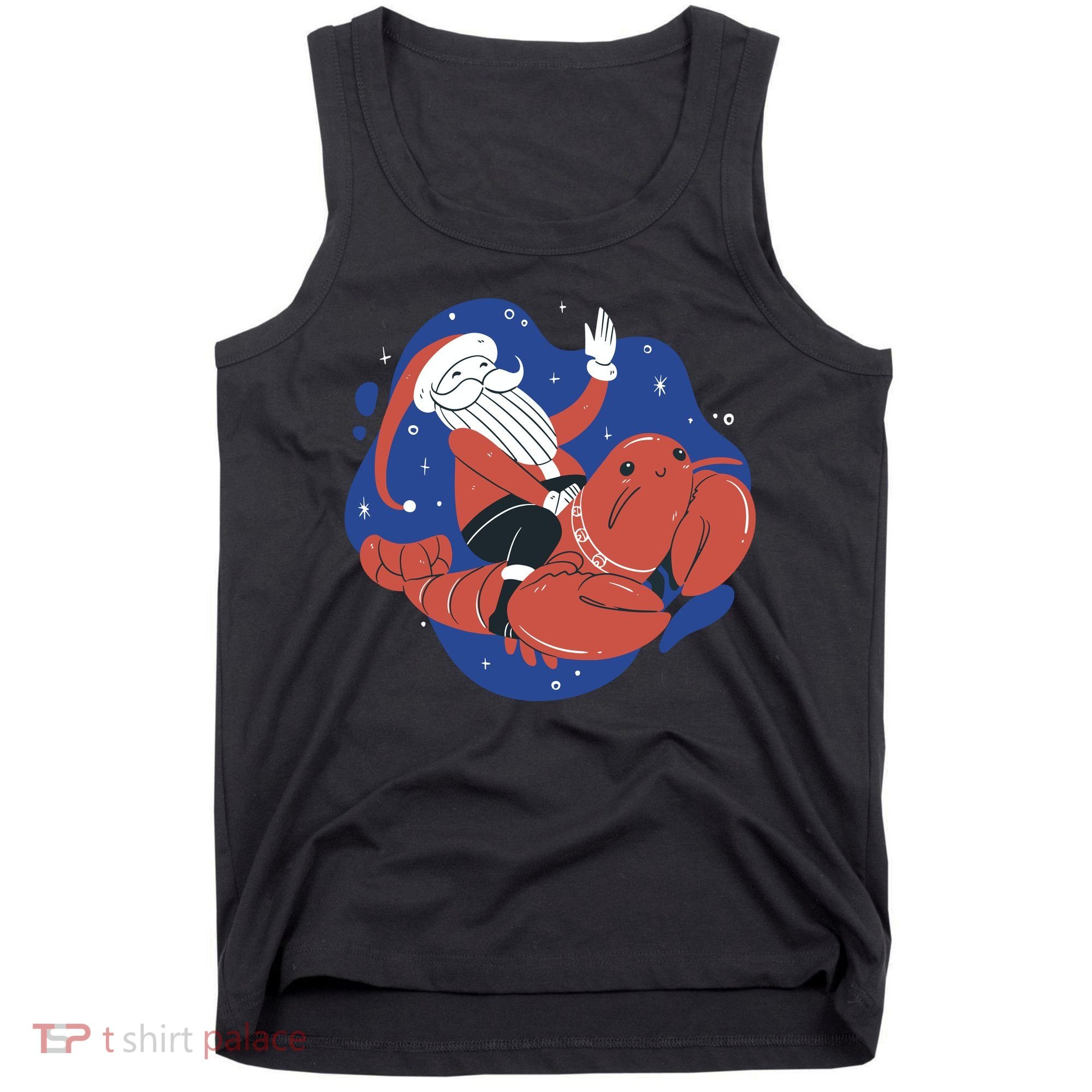 Santa Claus Riding Lobster Tank Top