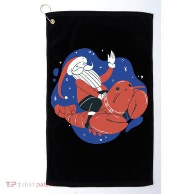 Santa Claus Riding Lobster Golf Towel