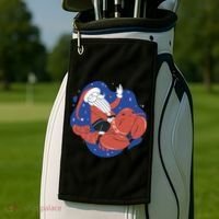 Santa Claus Riding Lobster Golf Towel thumb 2