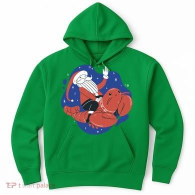 Santa Claus Riding Lobster Hoodie