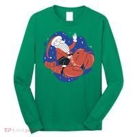 Santa Claus Riding Lobster Long Sleeve Shirt thumb 0