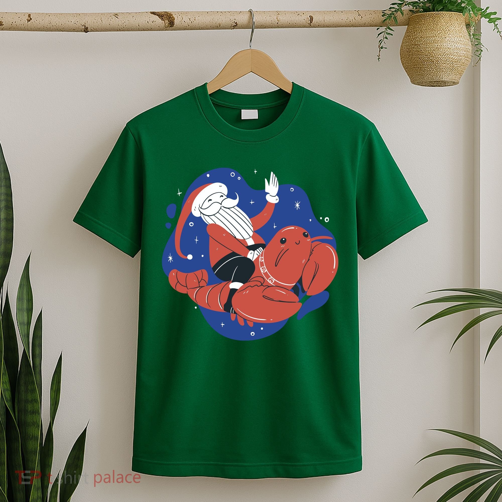 Santa Claus Riding Lobster T-Shirt