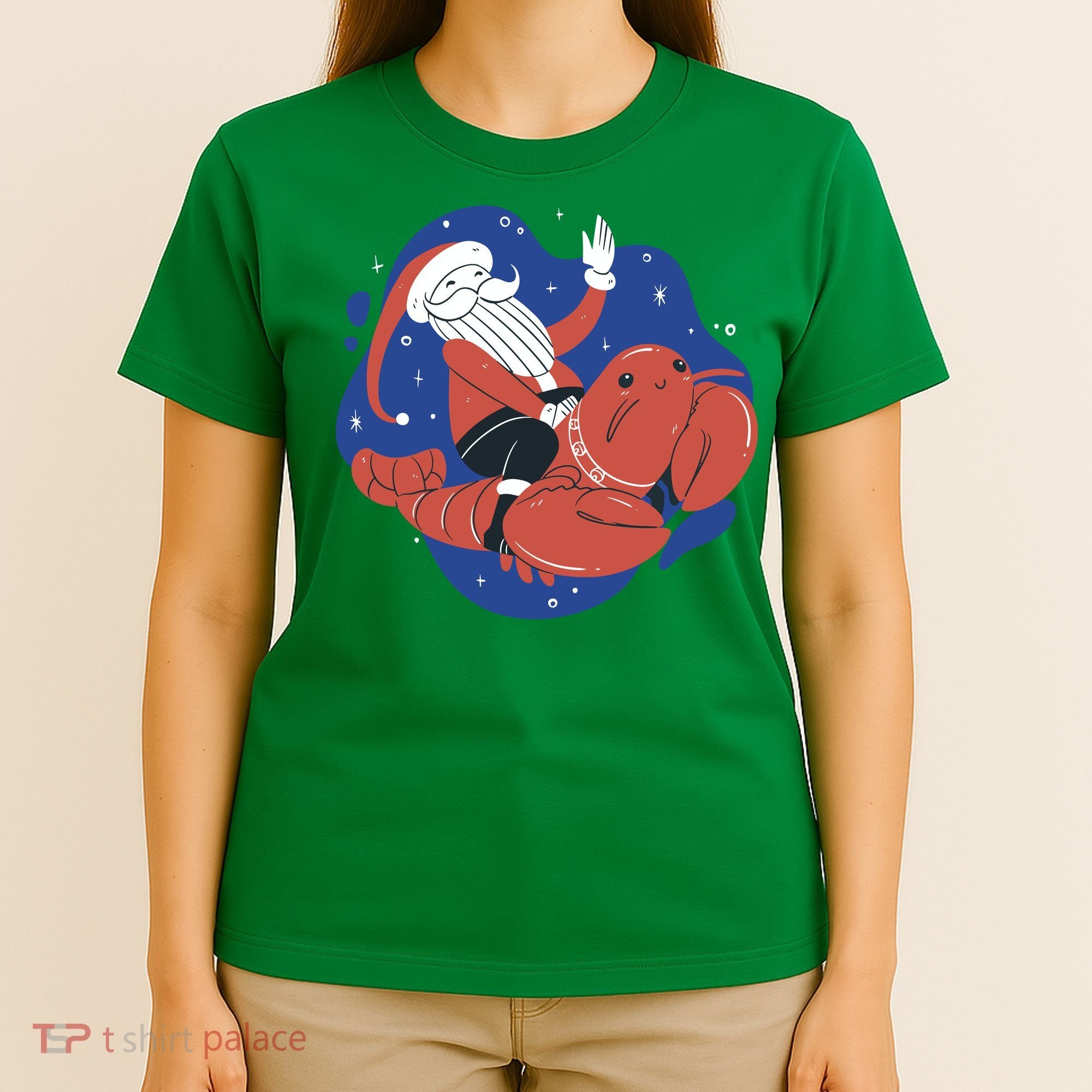 Santa Claus Riding Lobster T-Shirt