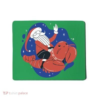 Santa Claus Riding Lobster Mousepad